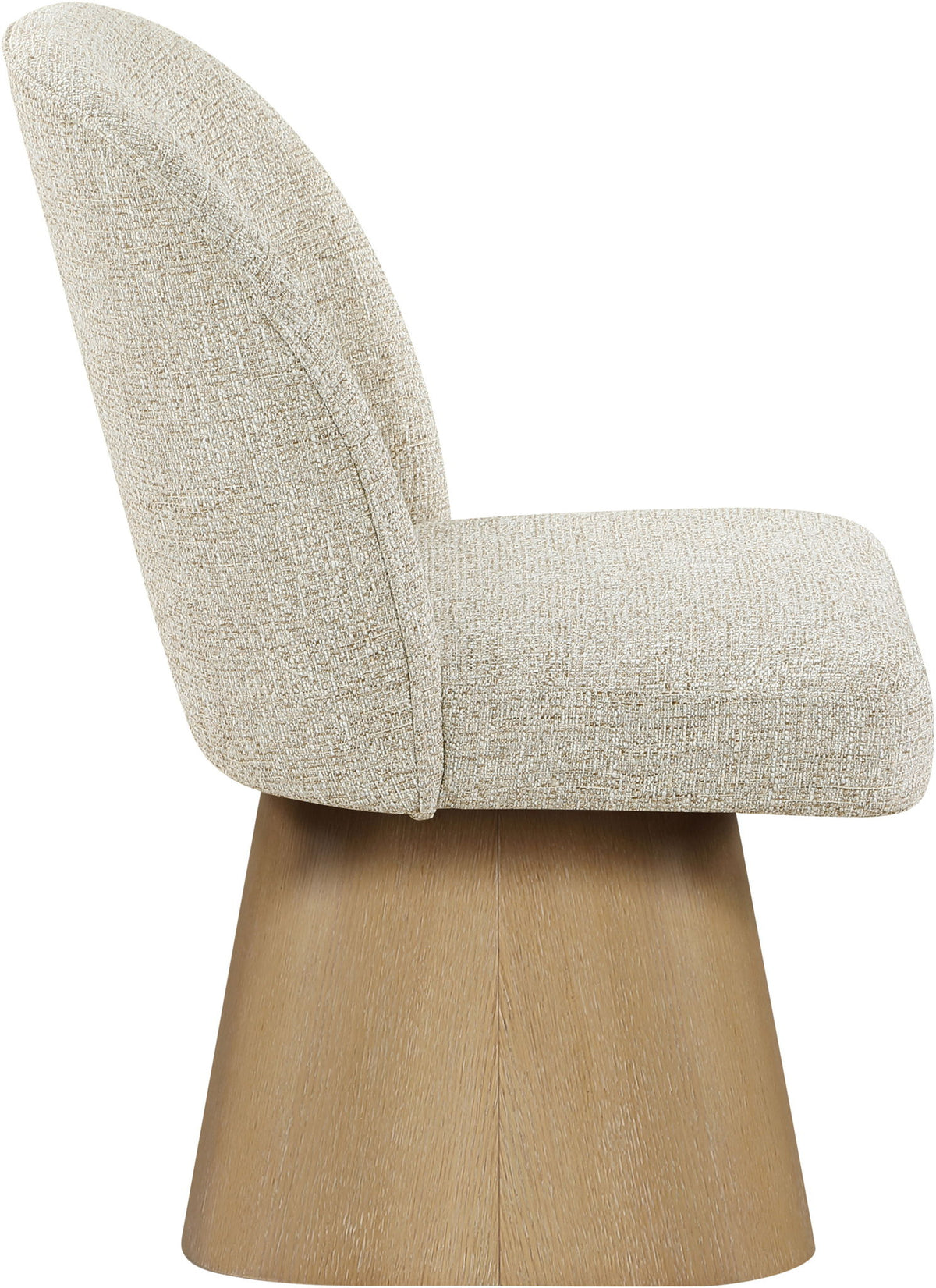 Marlowe - Linen Textured Fabric Upholstered Swivel Dining Side Chair - Stained Natural