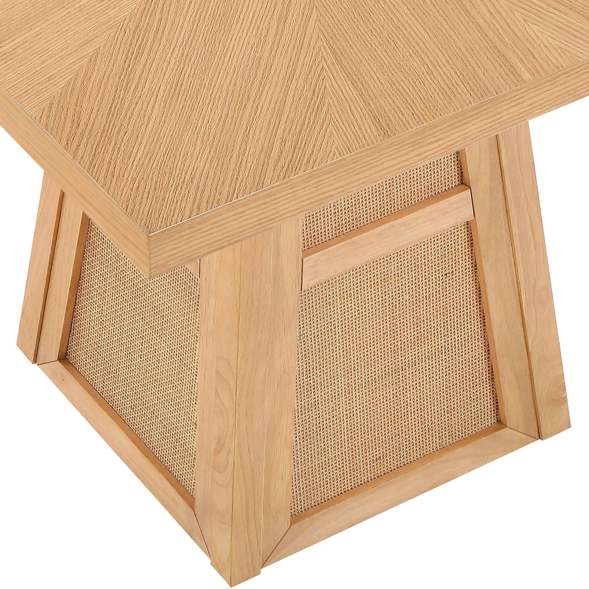 Fenwick - Cane Oak Veneer And Solid Wood Dining Table