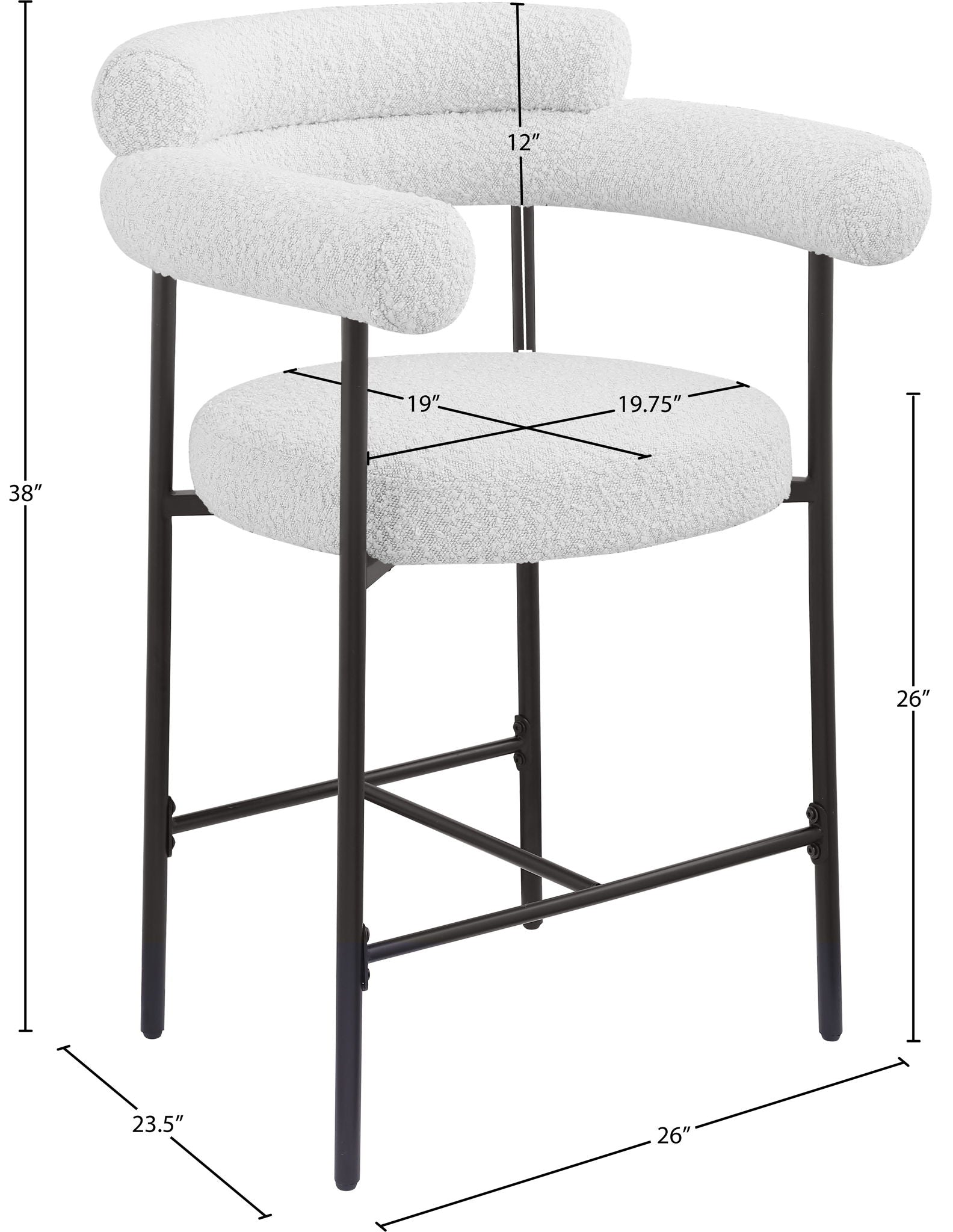 Blake - Counter Stool With Black Base (Set of 2)