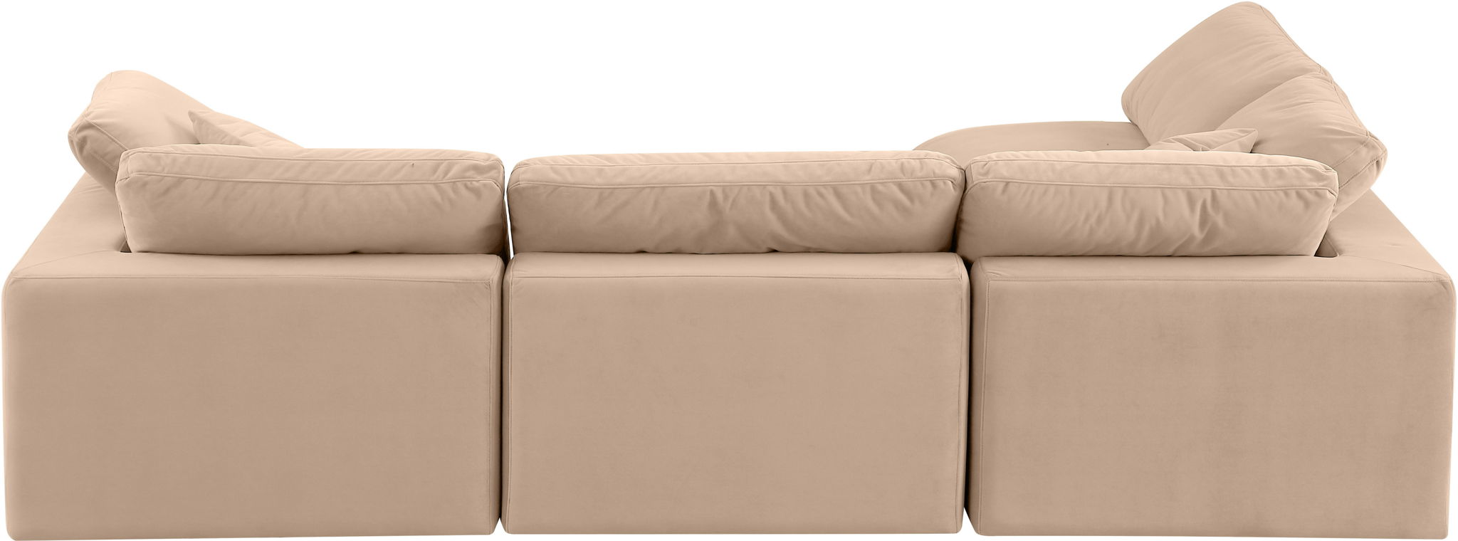 Comfy - 4 Piece Velvet Modular Armless Sectional