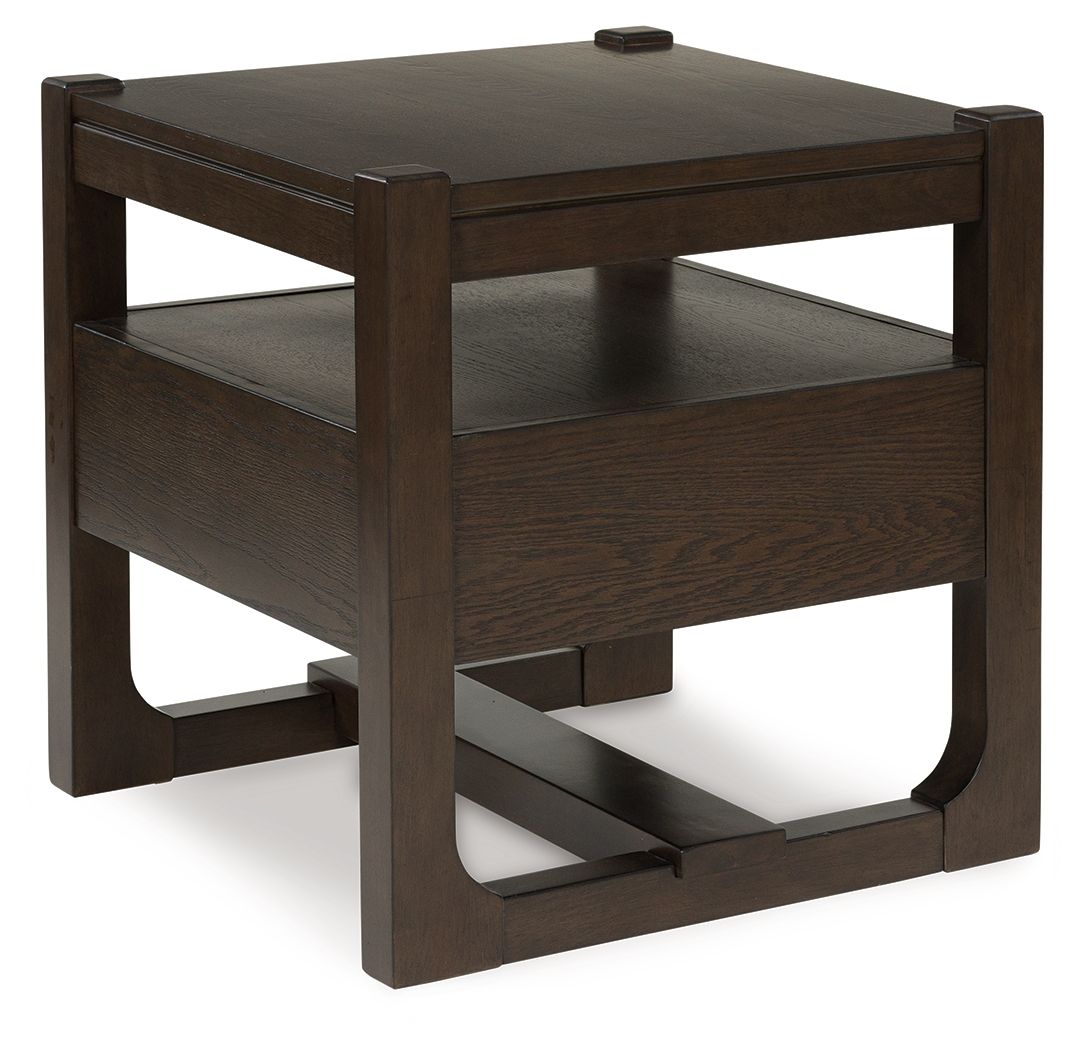 Breckington - Square End Table - Dark Brown