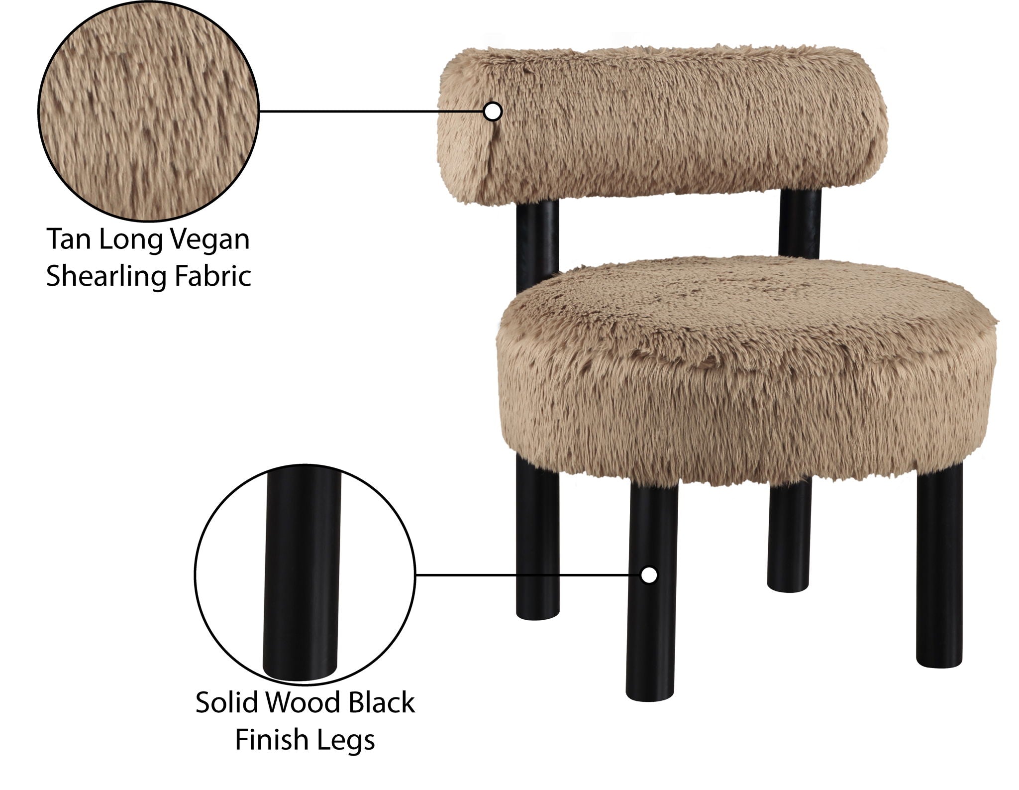 Ambre - Vegan Shearling Fabric Upholstered Accent Chair