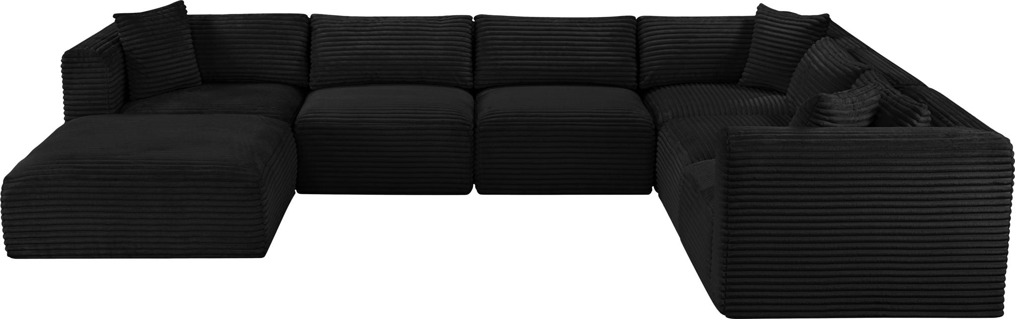 Shaggy - 7 Piece Modular U-Shaped Sectional With Ottoman