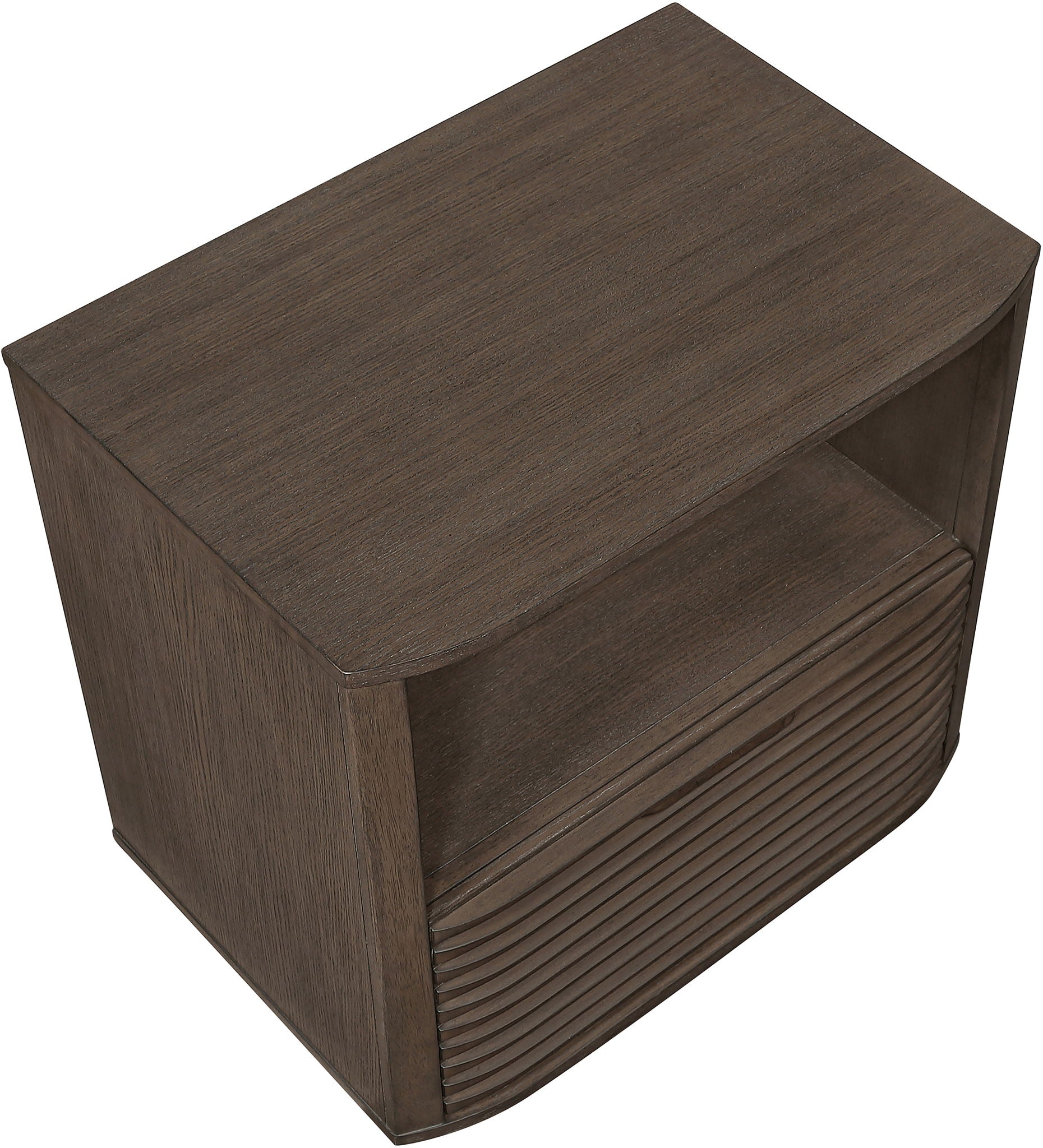 Morino - Oak Veneer And Solid Wood Nightstand - Brown