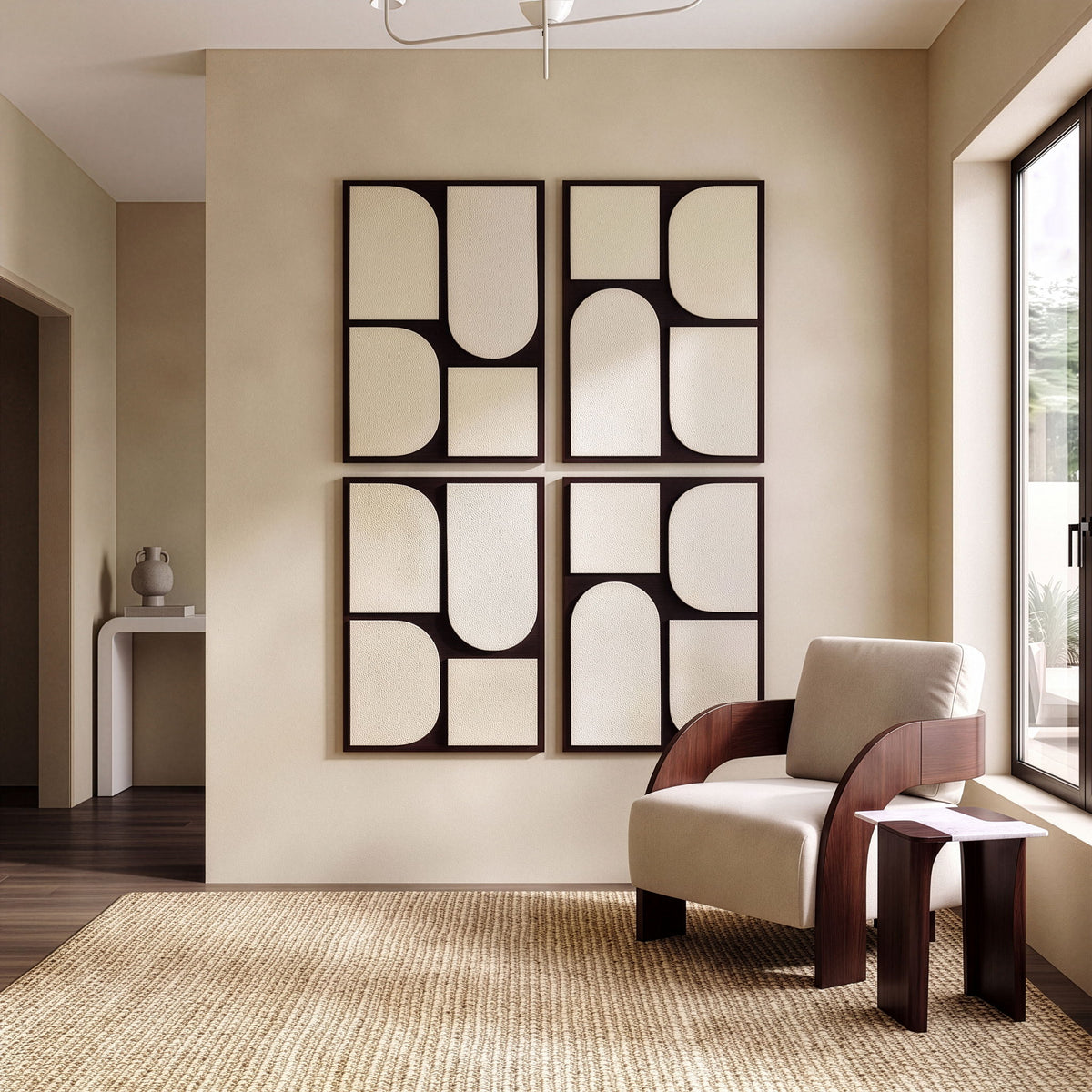 Icon - Mango Wood 4 Piece Wall Art