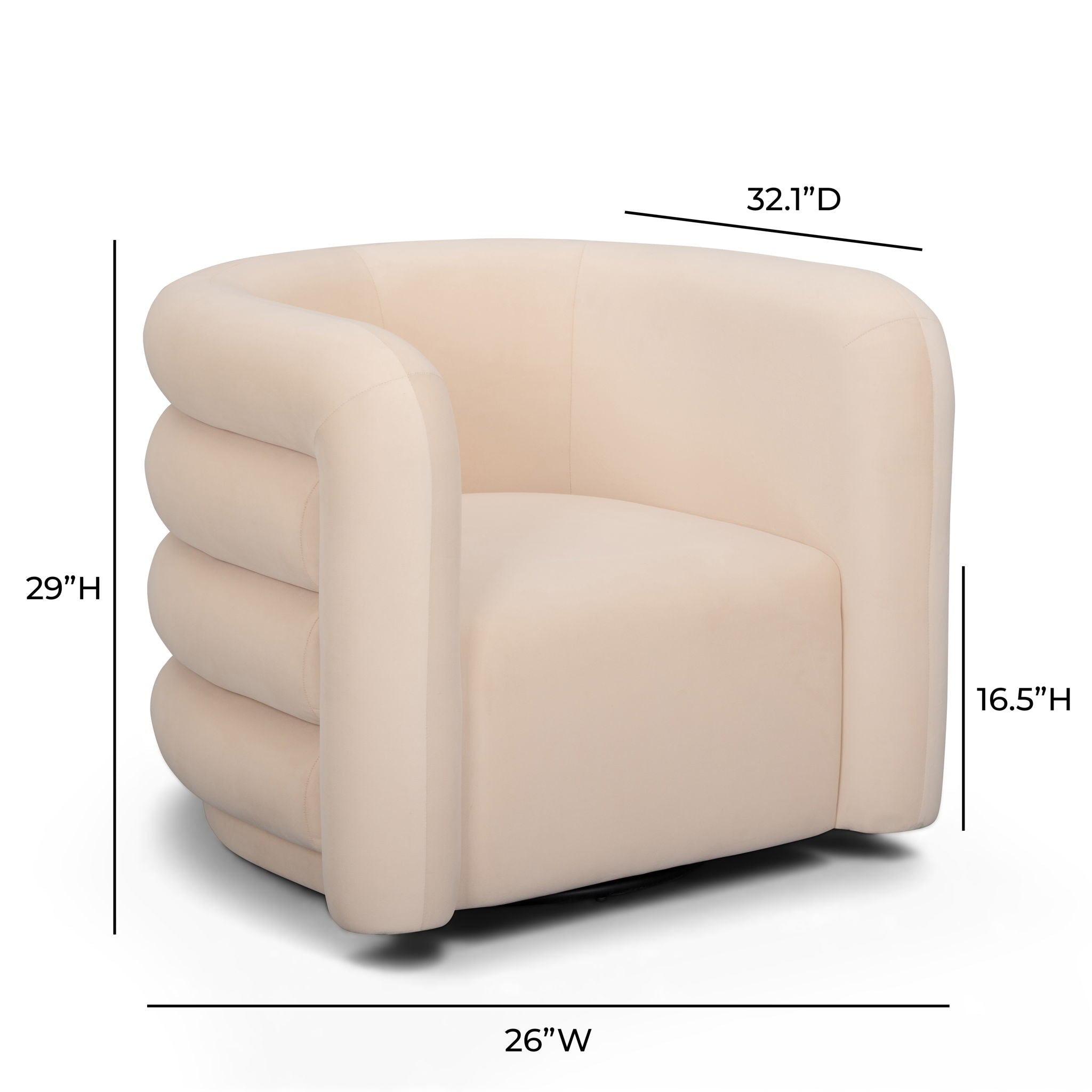 Curves - Velvet Swivel Accent Chair