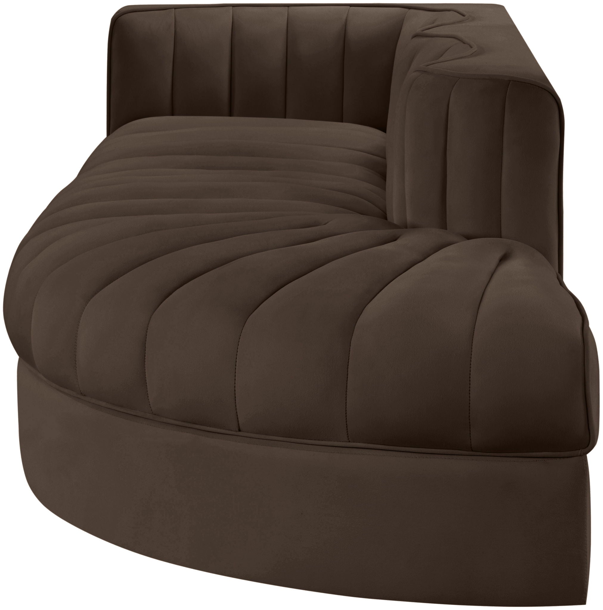Rummi - Velvet Performance Fabric Upholstered 3 Piece Modular Sectional