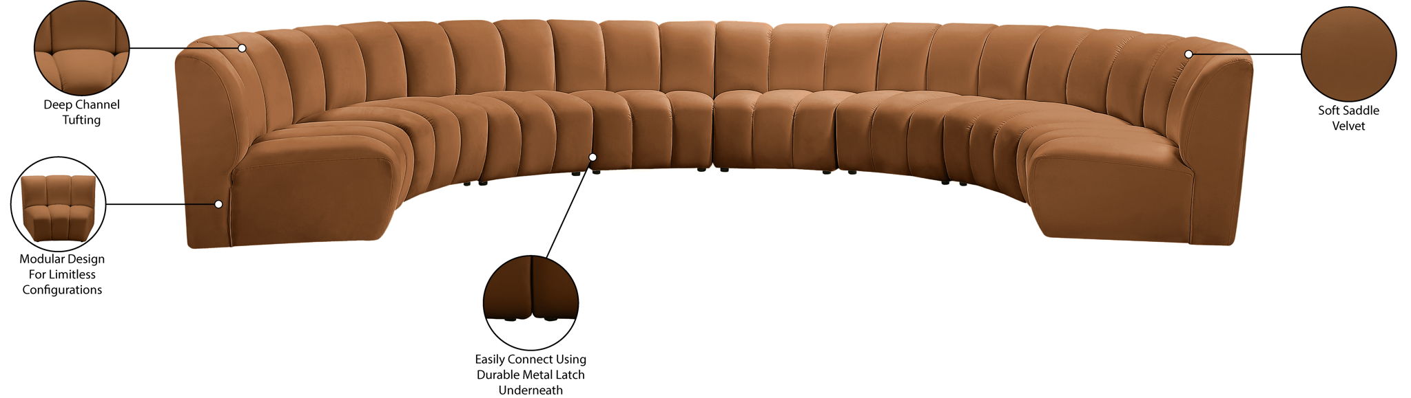 Infinity - 8 Piece Modular Sectional - Saddle