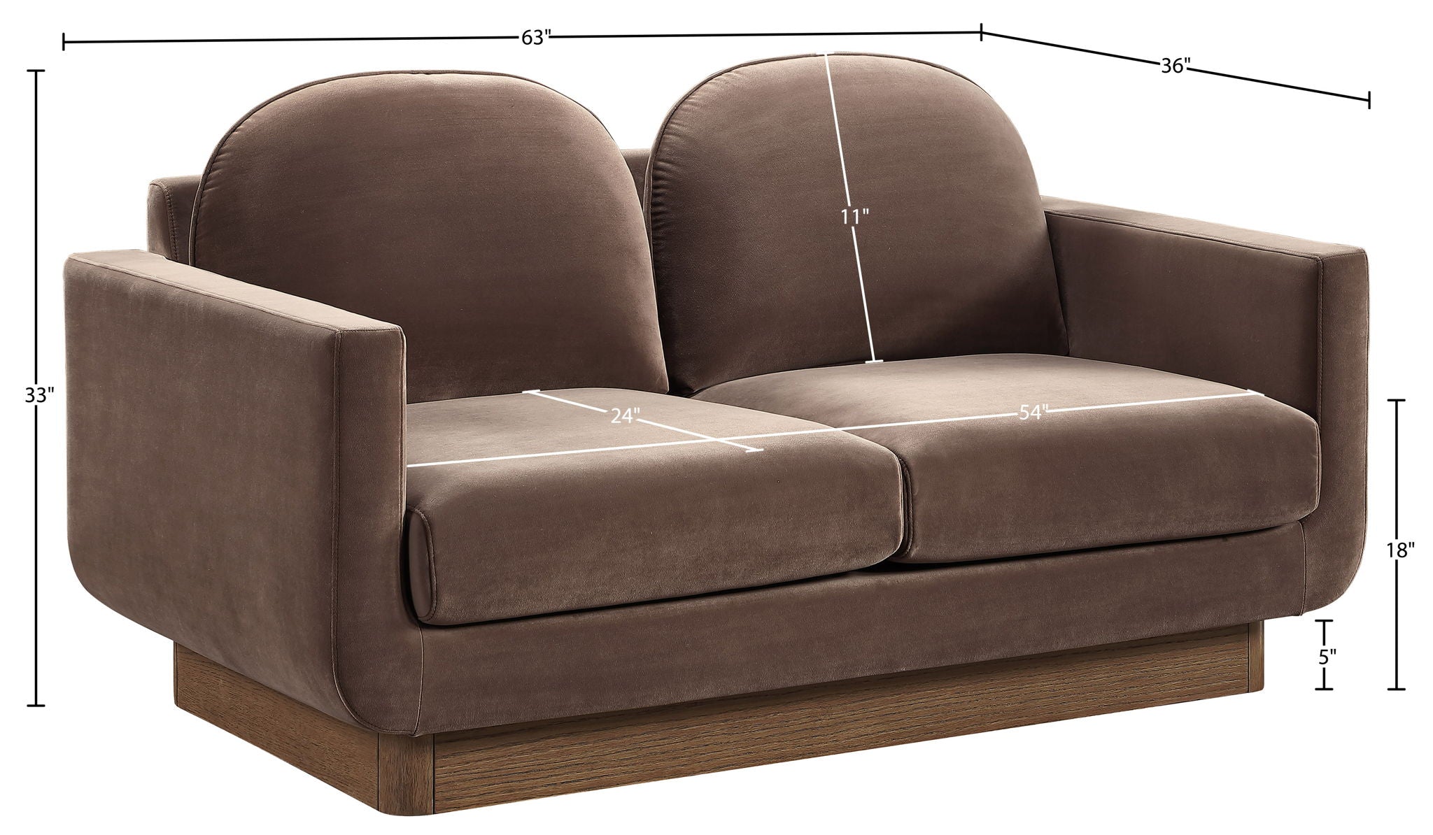 Diviento - Velvet Performance Fabric Upholstered Loveseat