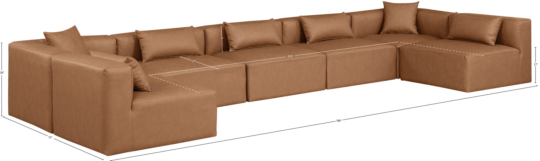 Cube - 7 Piece Modular U-Shaped Sectional