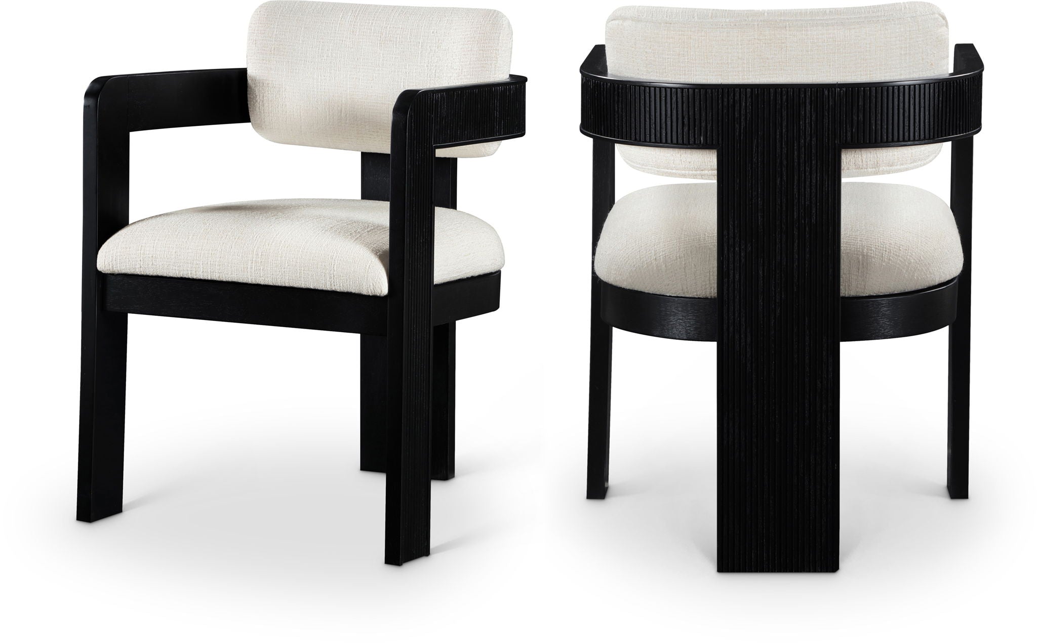 Sacha - Linen Dining Chair With Black Base (Set of 2)