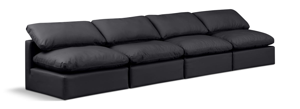 Indulge - Faux Leather 4 Seat Modular Armless Sofa