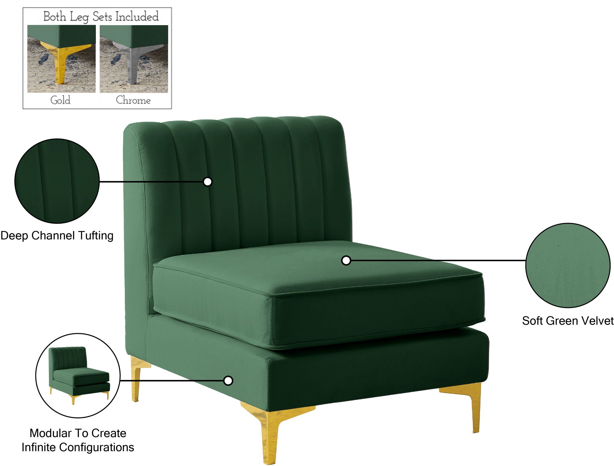 Alina - Armless Chair