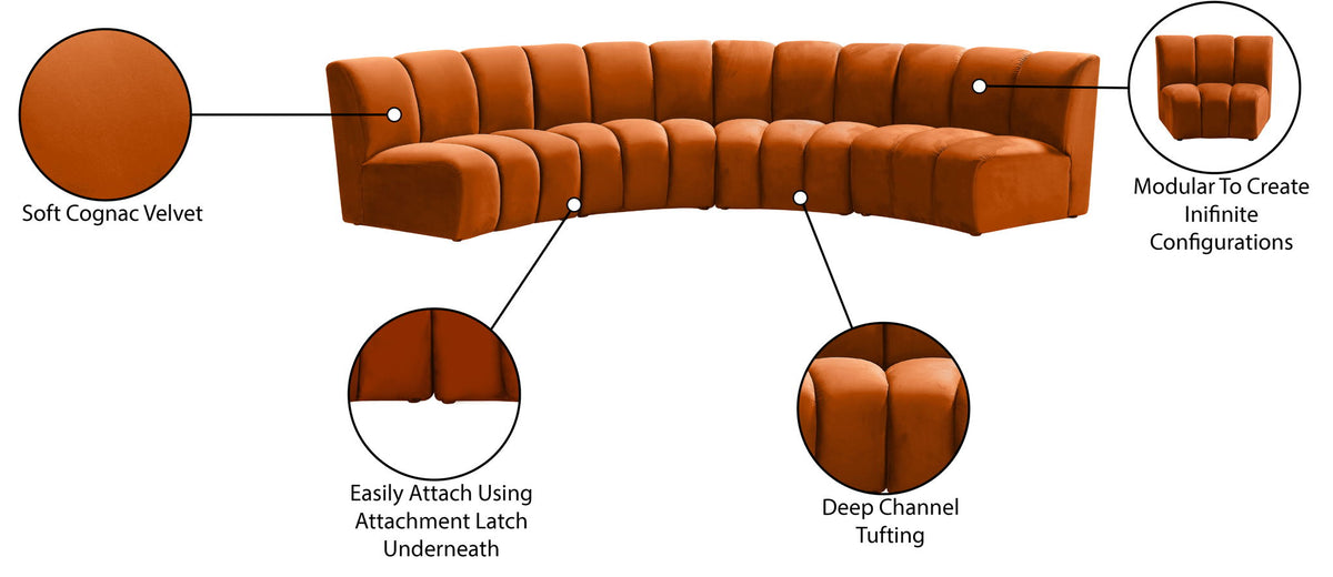 Infinity - 4 Piece Velvet Modular Sectional