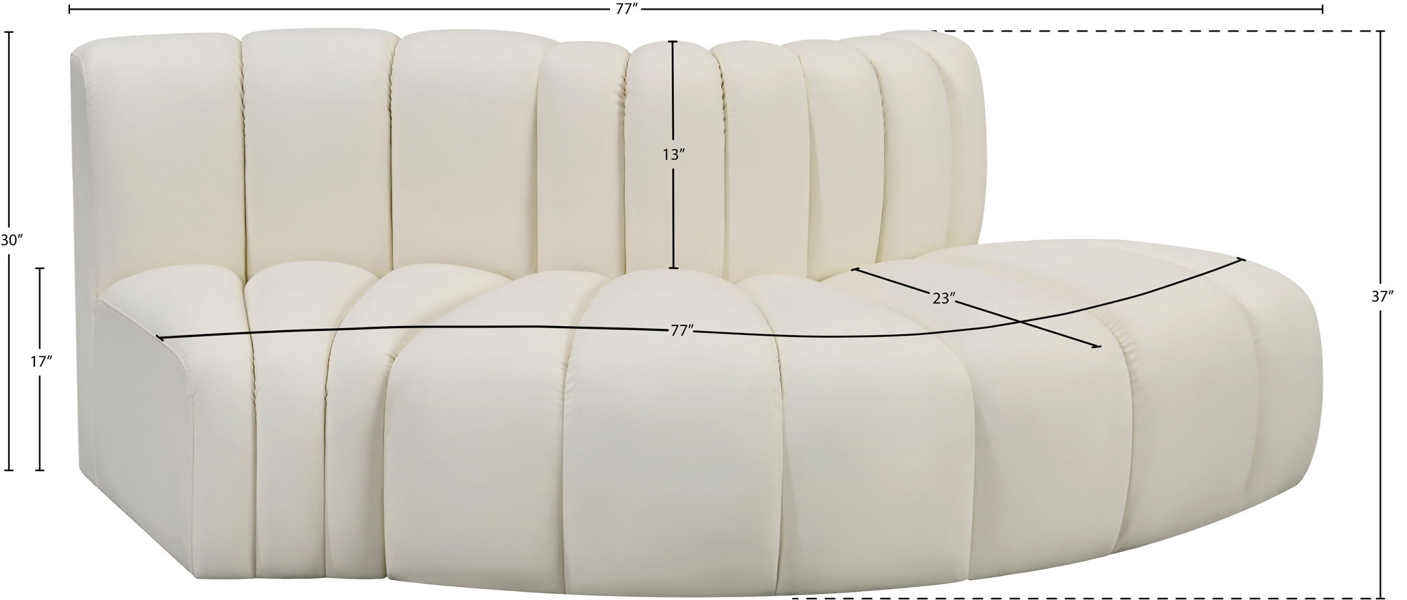 Arc - Faux Leather 3 Piece Modular Sofa