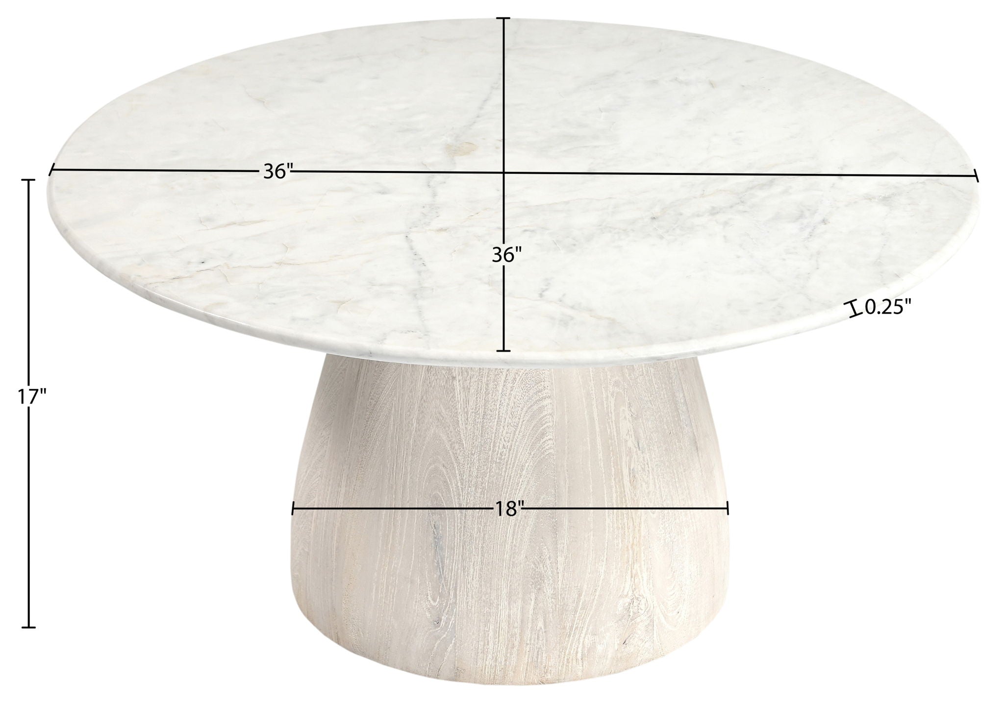 Liona - Marble And Mango Wood Table