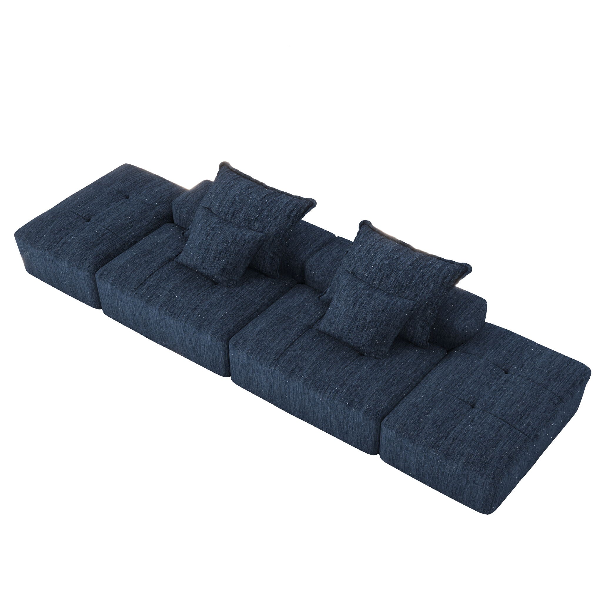 Modern Oversized Diy Combination Modular Sectional Sofa & Pillows