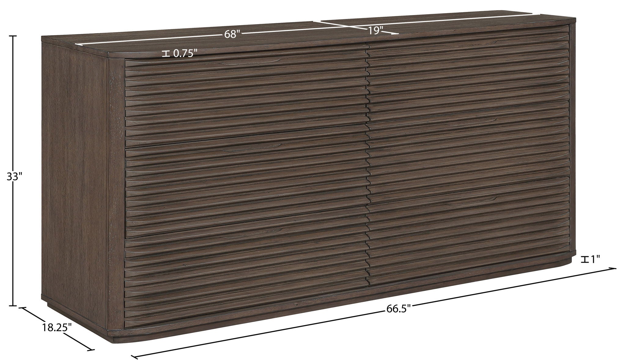 Morino - Oak Veneer And Solid Wood Dresser - Brown