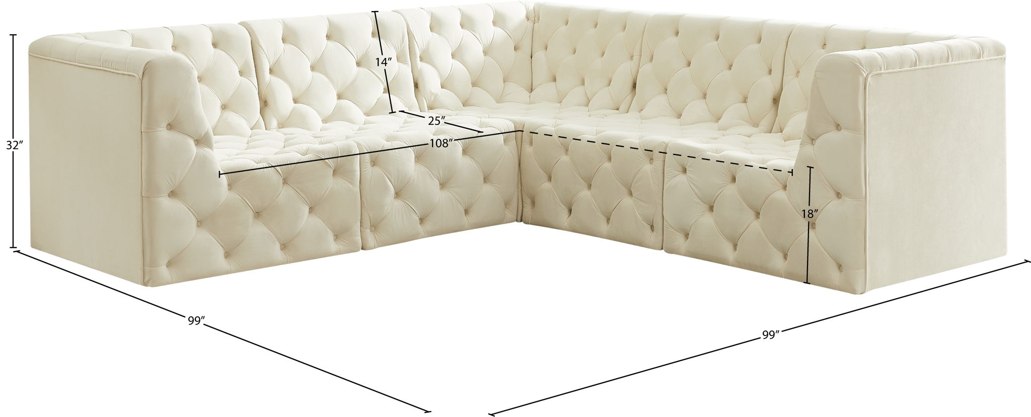 Tuft - 5 Piece Modular Sectional