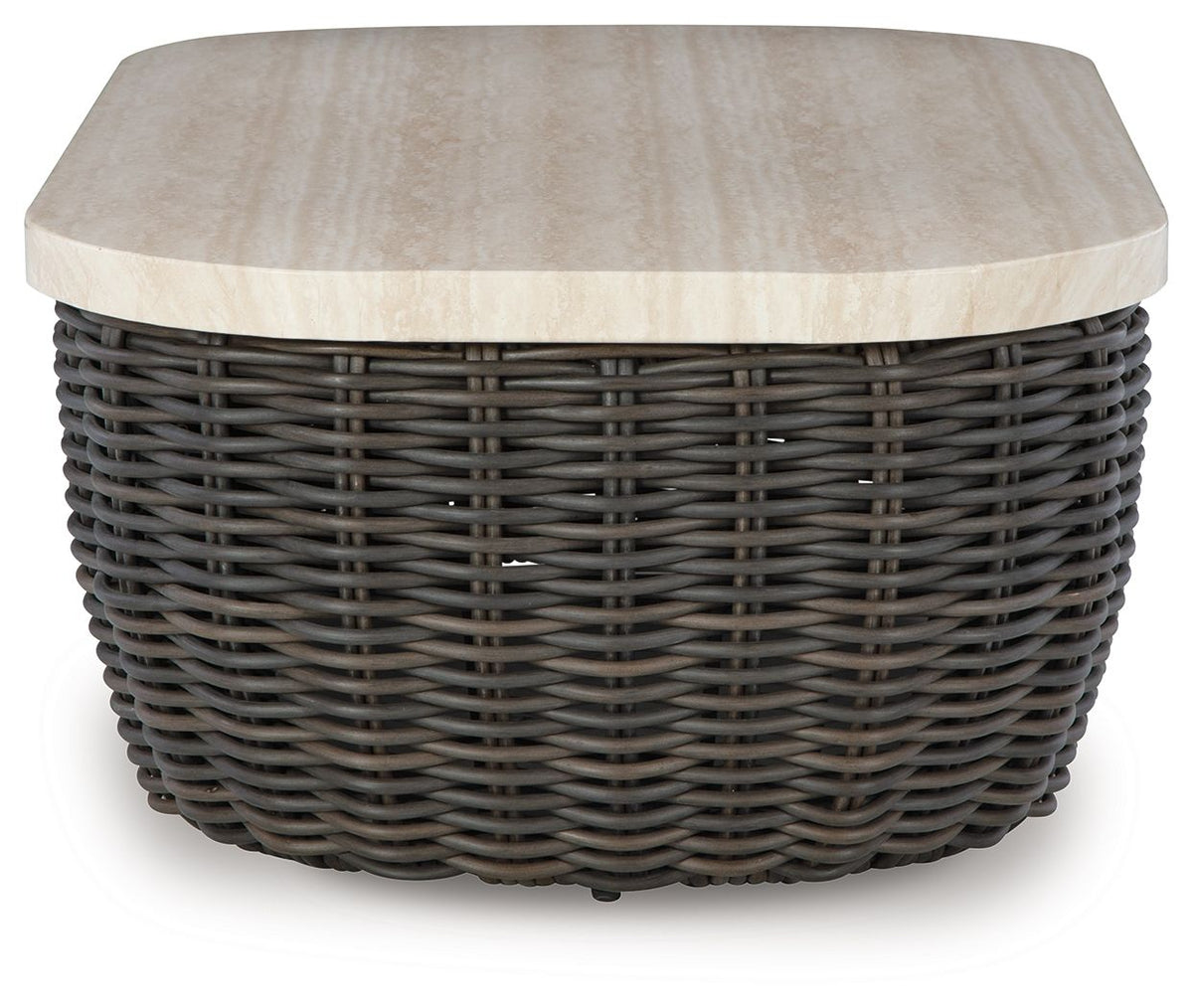 Kimora - Rectangular Cocktail Table - Beige / Dark Brown