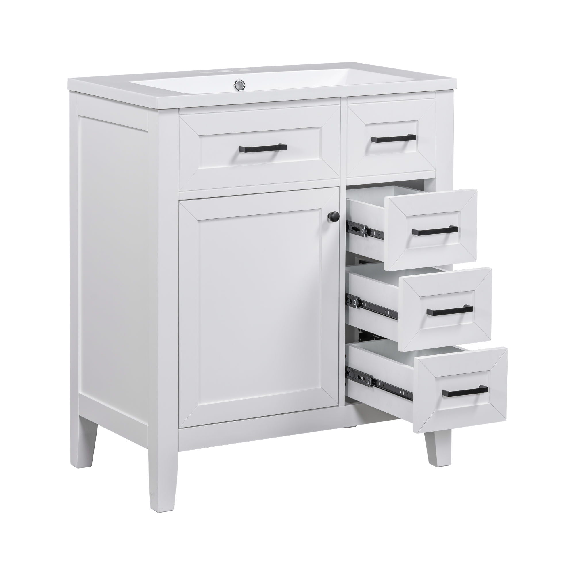 Modern Bathroom Vanity With Sink Combo, 3 Drawers