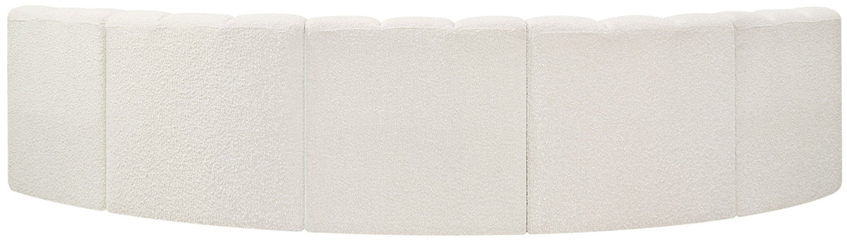 Arc - Boucle Fabric 5 Piece U-Shaped Modular Sofa
