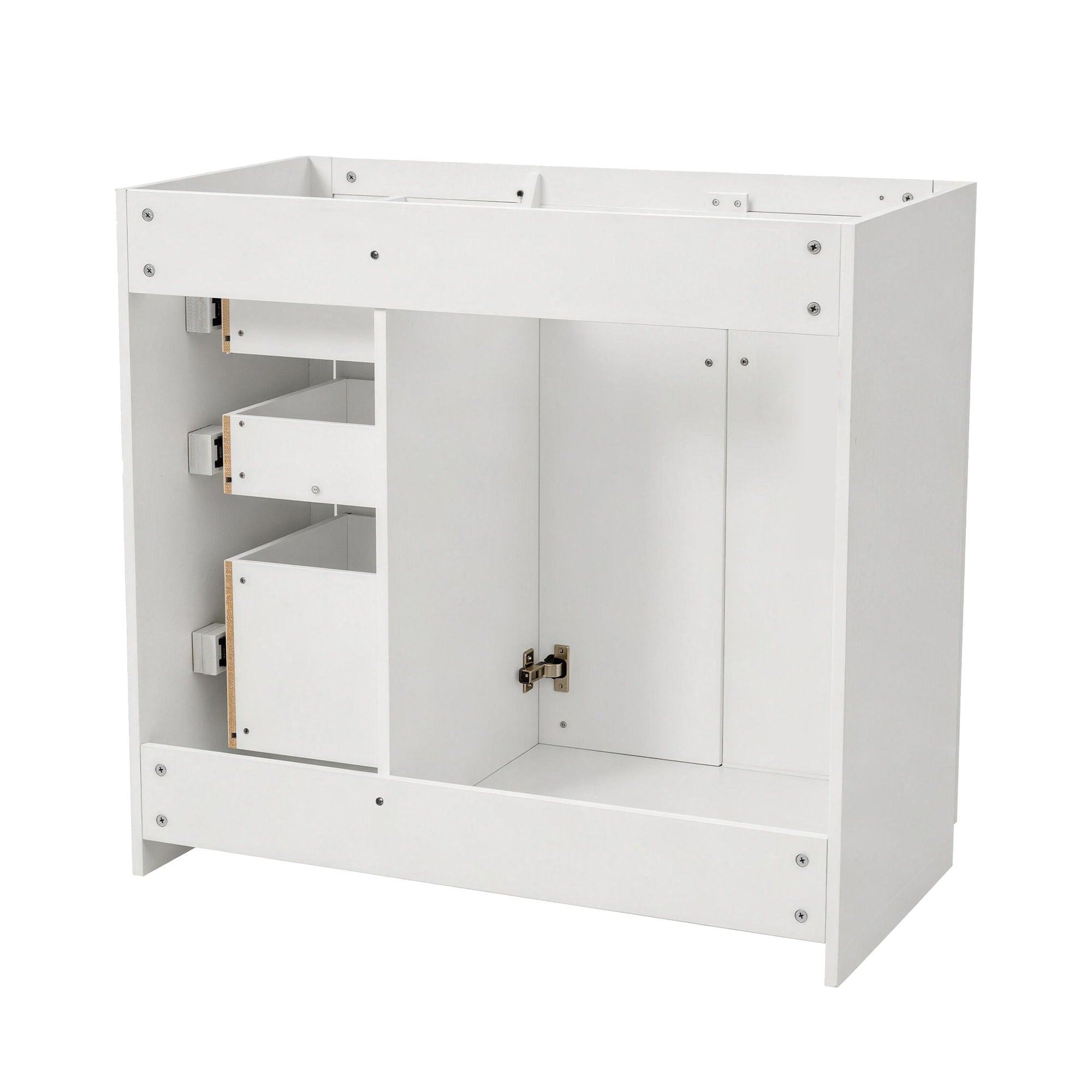 Retro Style Bathroom Vanity, 3 Drawers & Soft Closing Doors