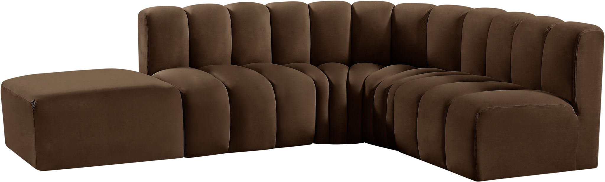 Arc - Velvet 5 Piece Corner Modular Sofa