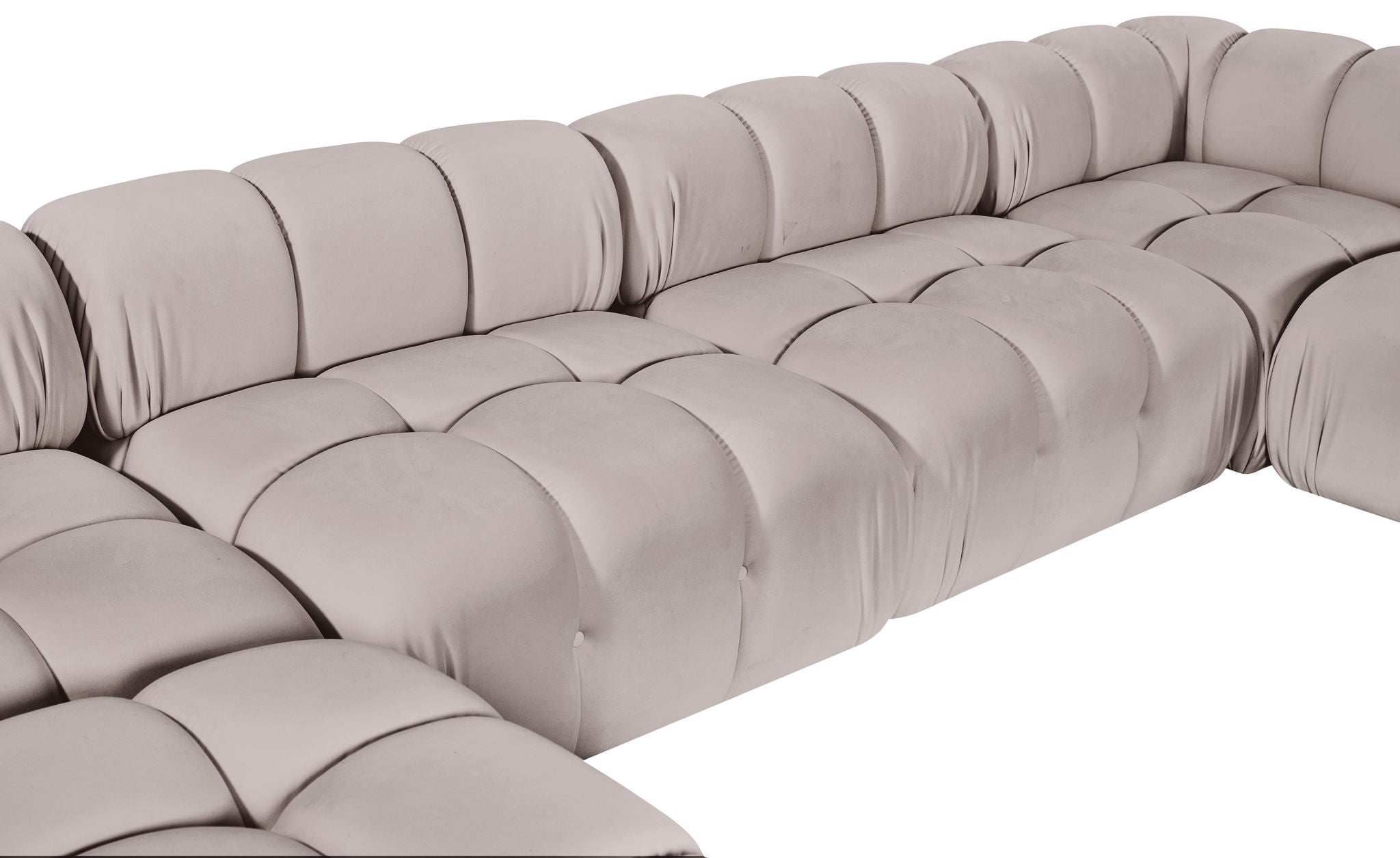Orin - U-Shaped Velvet 6 Piece Modular Sectional