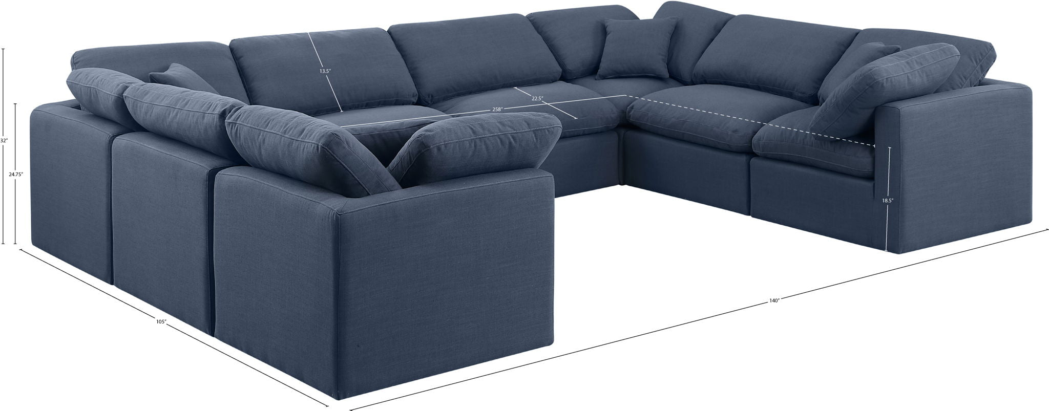 Indulge - Linen 8 Piece Modular Sectional