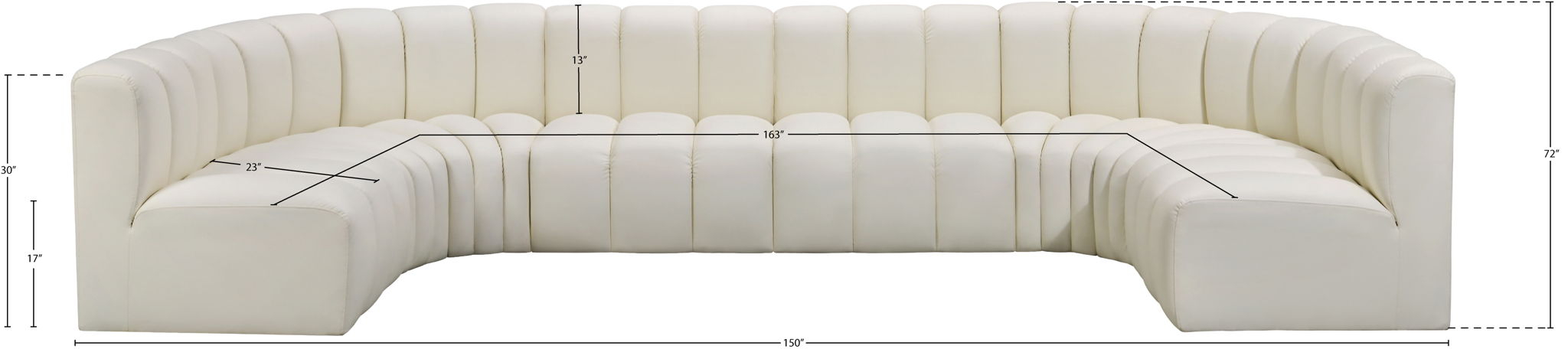 Arc - Faux Leather Modular U-Shaped Sectional