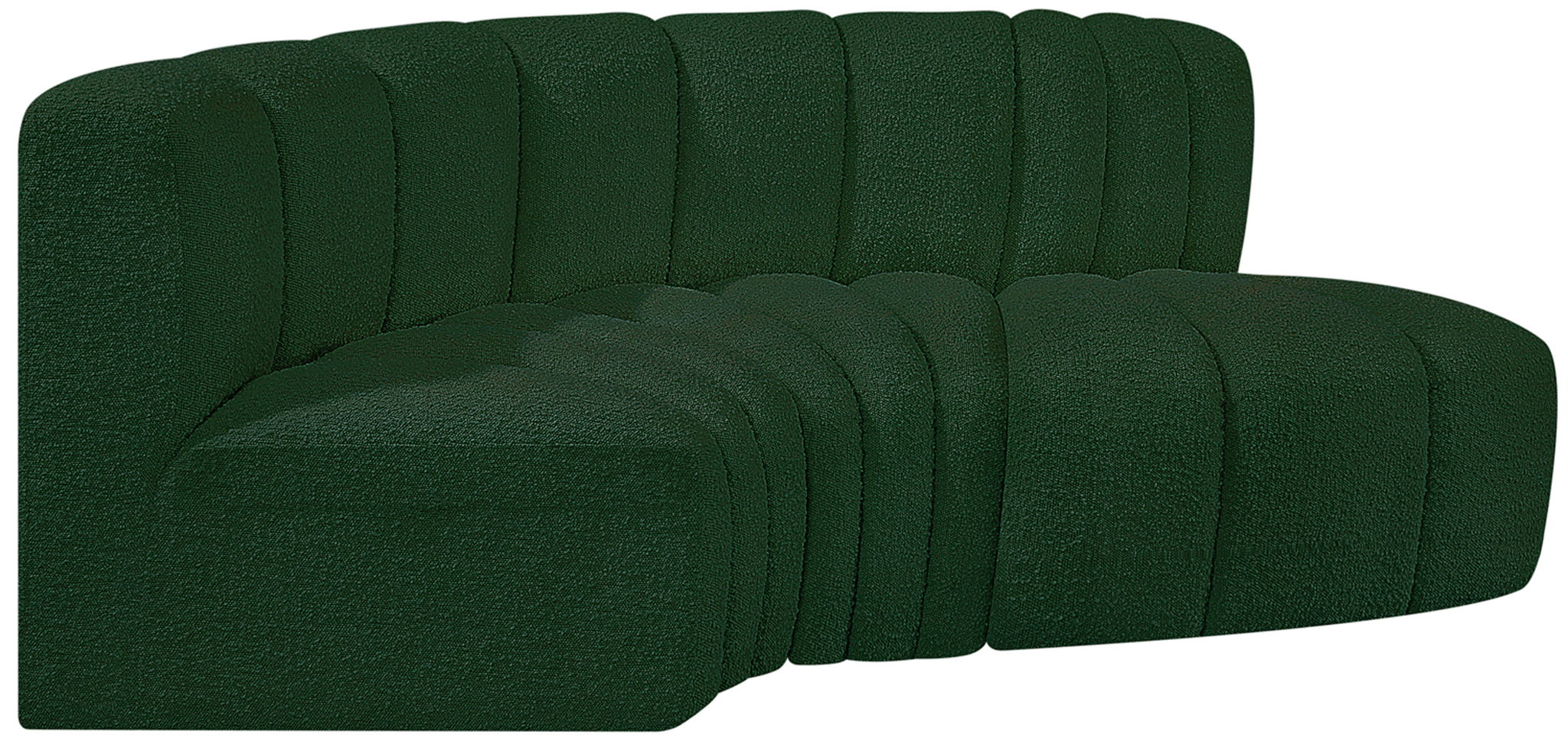 Arc - Boucle Fabric 3 Piece Modular L-Shaped Sofa