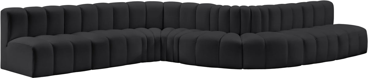 Arc - Faux Leather 8 Piece Curved Modular Sofa