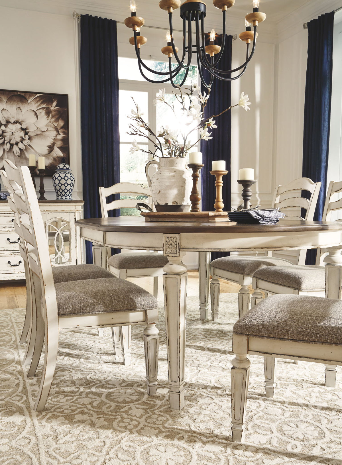 Realyn - Dining UPH Side Chair (Set of 2) - Ladderback - Chipped White