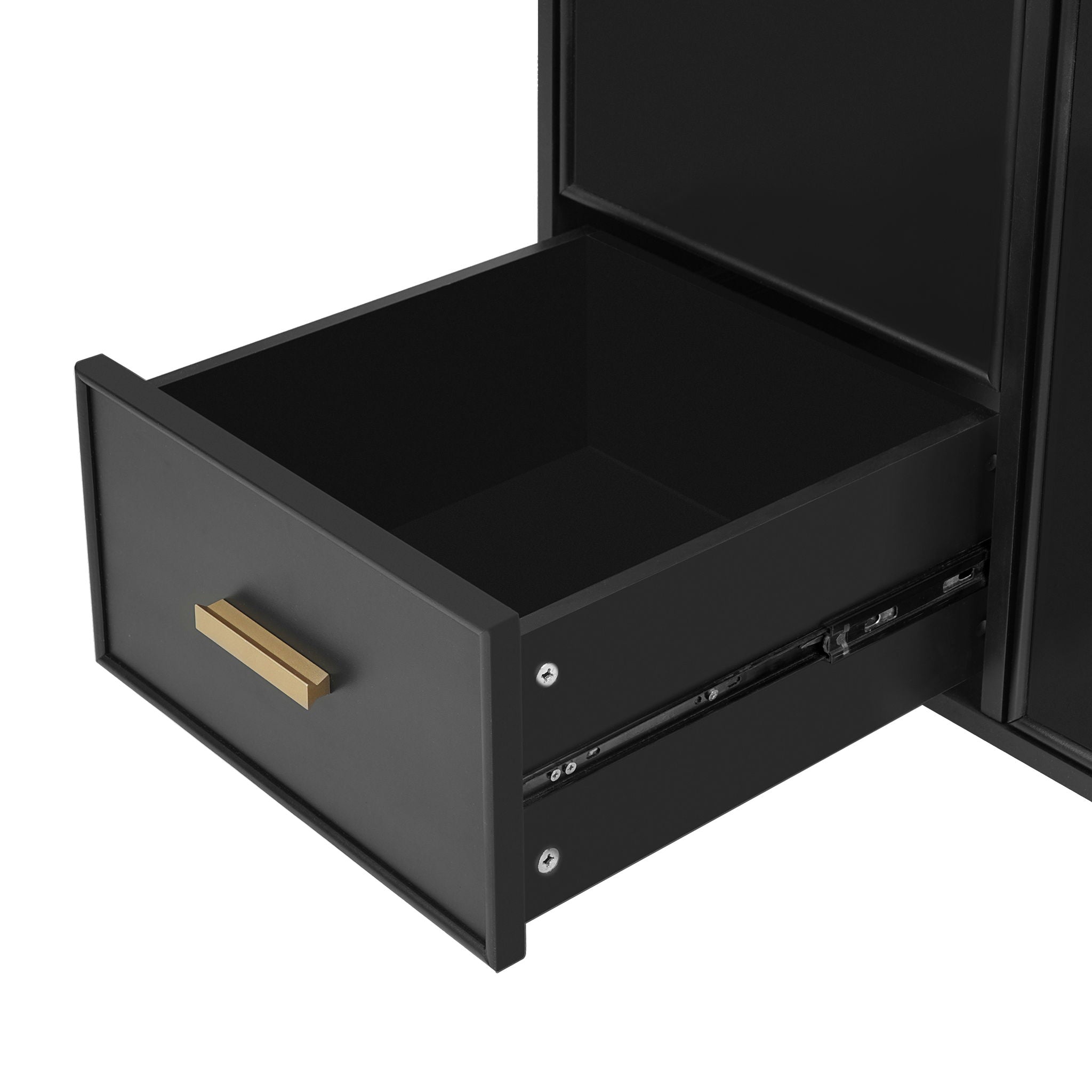 Bathroom Vanity With Sink, Deep Drawer And Pull Out Basket, Rectangular Design - Black