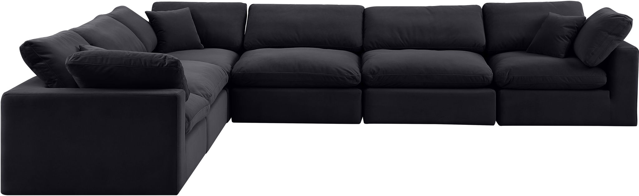 Comfy - 6 Piece Velvet Modular Corner Sectional