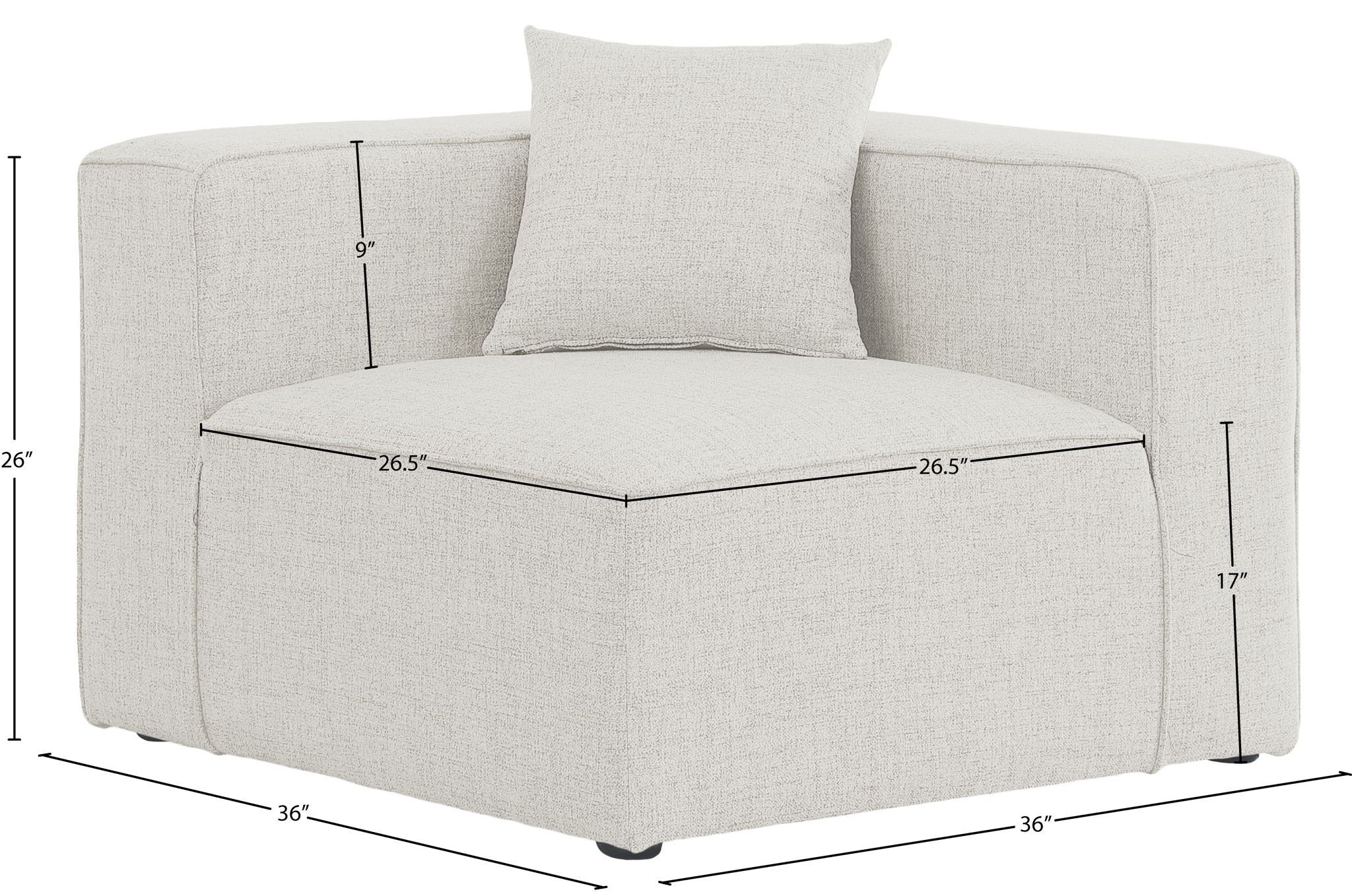 Cube - Linen Corner Chair