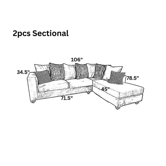 S315 Silver Sectional