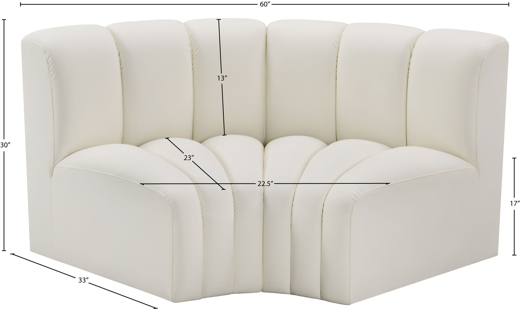 Arc - Faux Leather 2 Piece Modular Sofa
