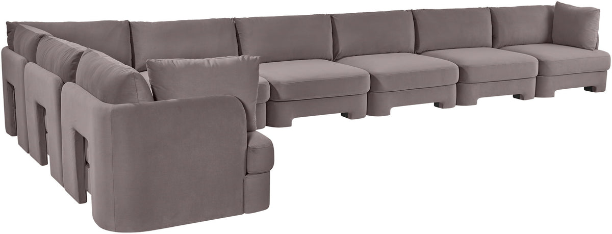Hammond - Velvet Performance Fabric Upholstered 8 Piece L-Shaped Sectional
