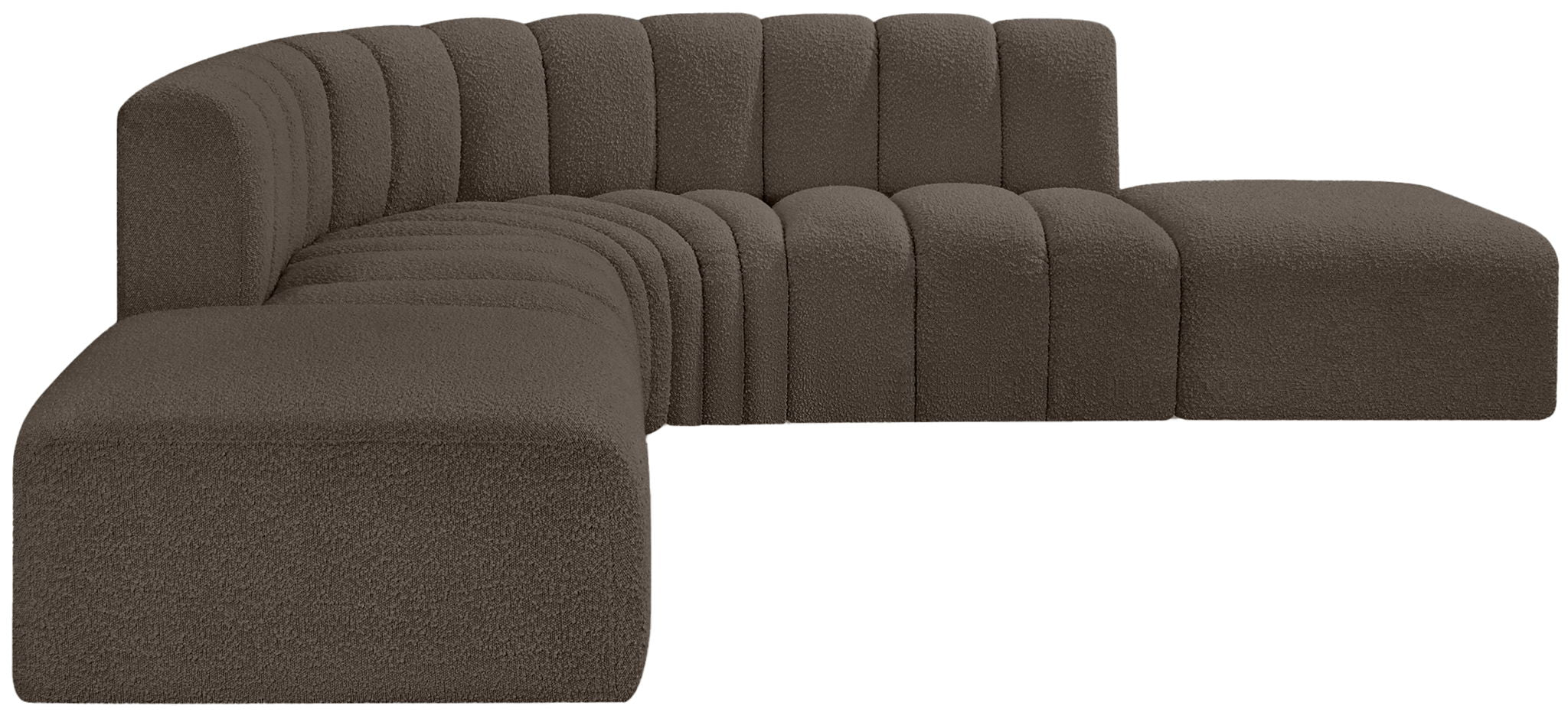 Arc - Boucle Fabric 6 Piece Corner Modular Sofa
