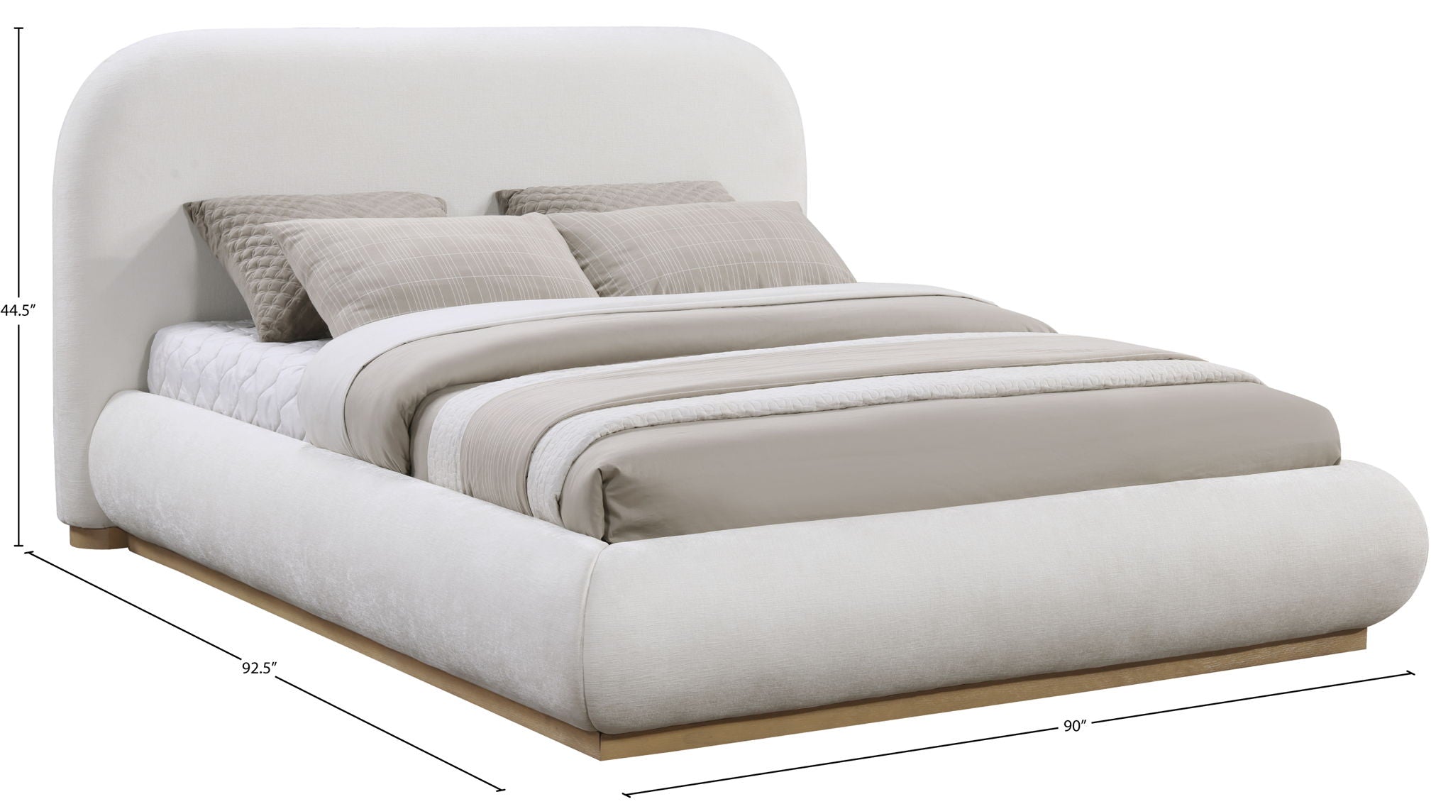 Vaughn - Chenille Bed With Natural Base