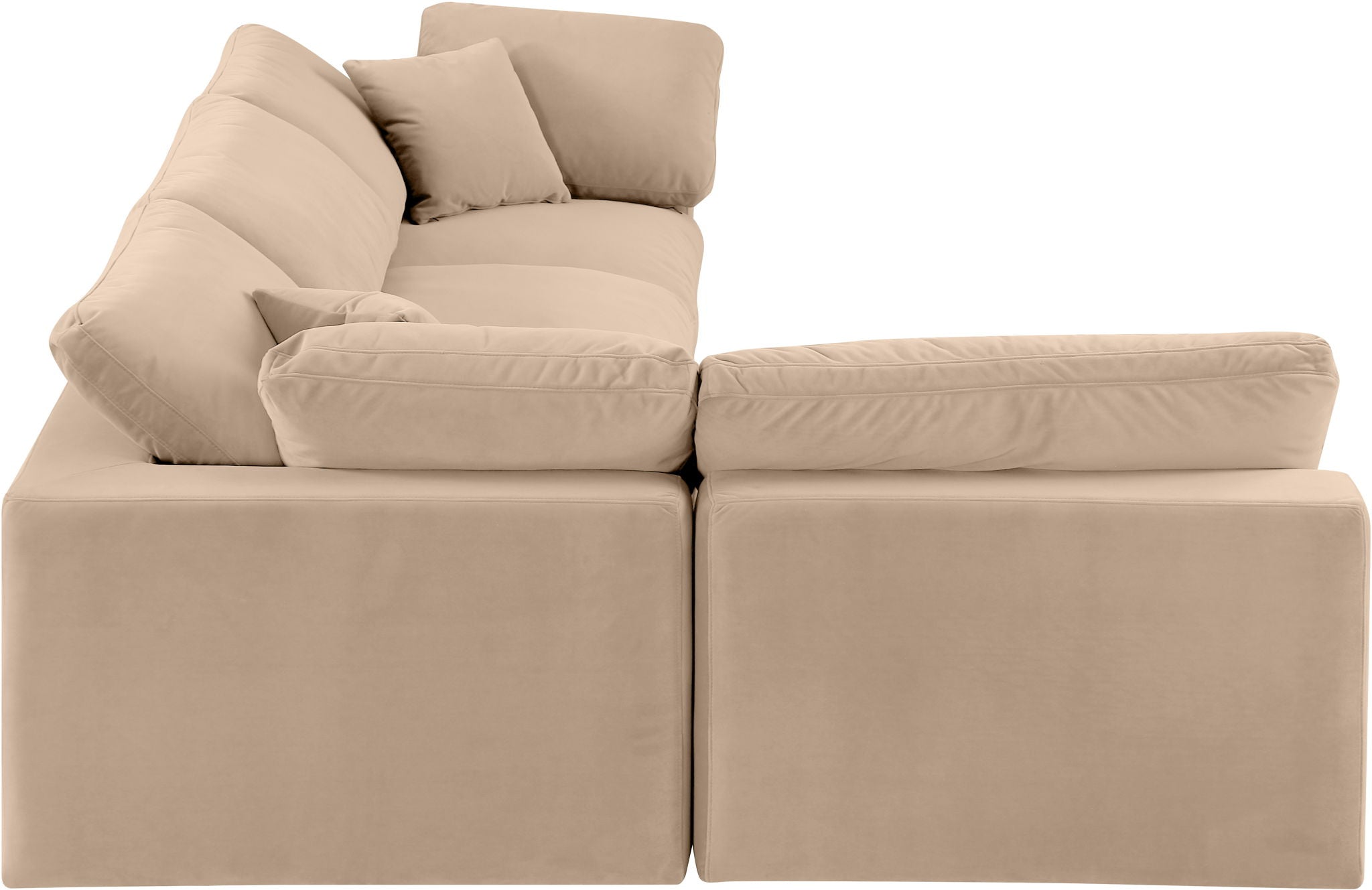 Comfy - 4 Piece Velvet Modular Armless Sectional