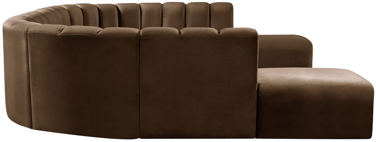 Arc - Velvet 10 Piece Modular Sofa - Brown