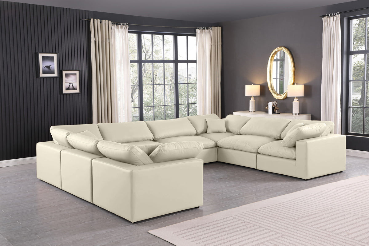 Comfy - 8 Piece Faux Leather Modular Sectional