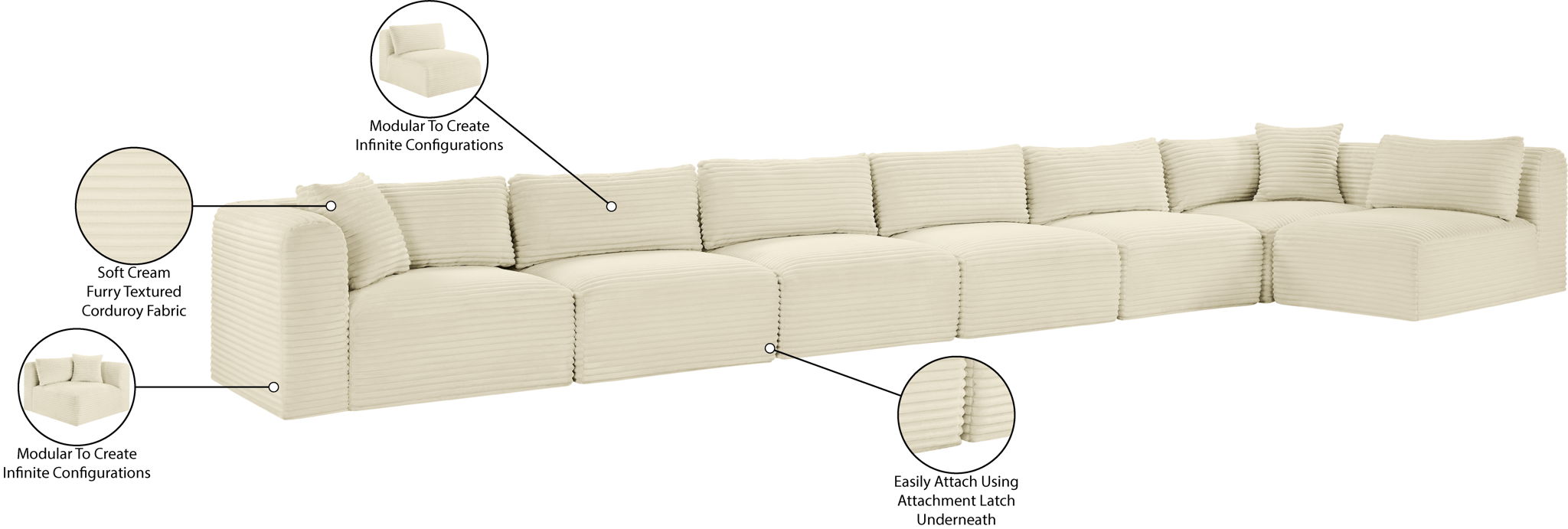 Shaggy - 7 Piece Modular Sectional