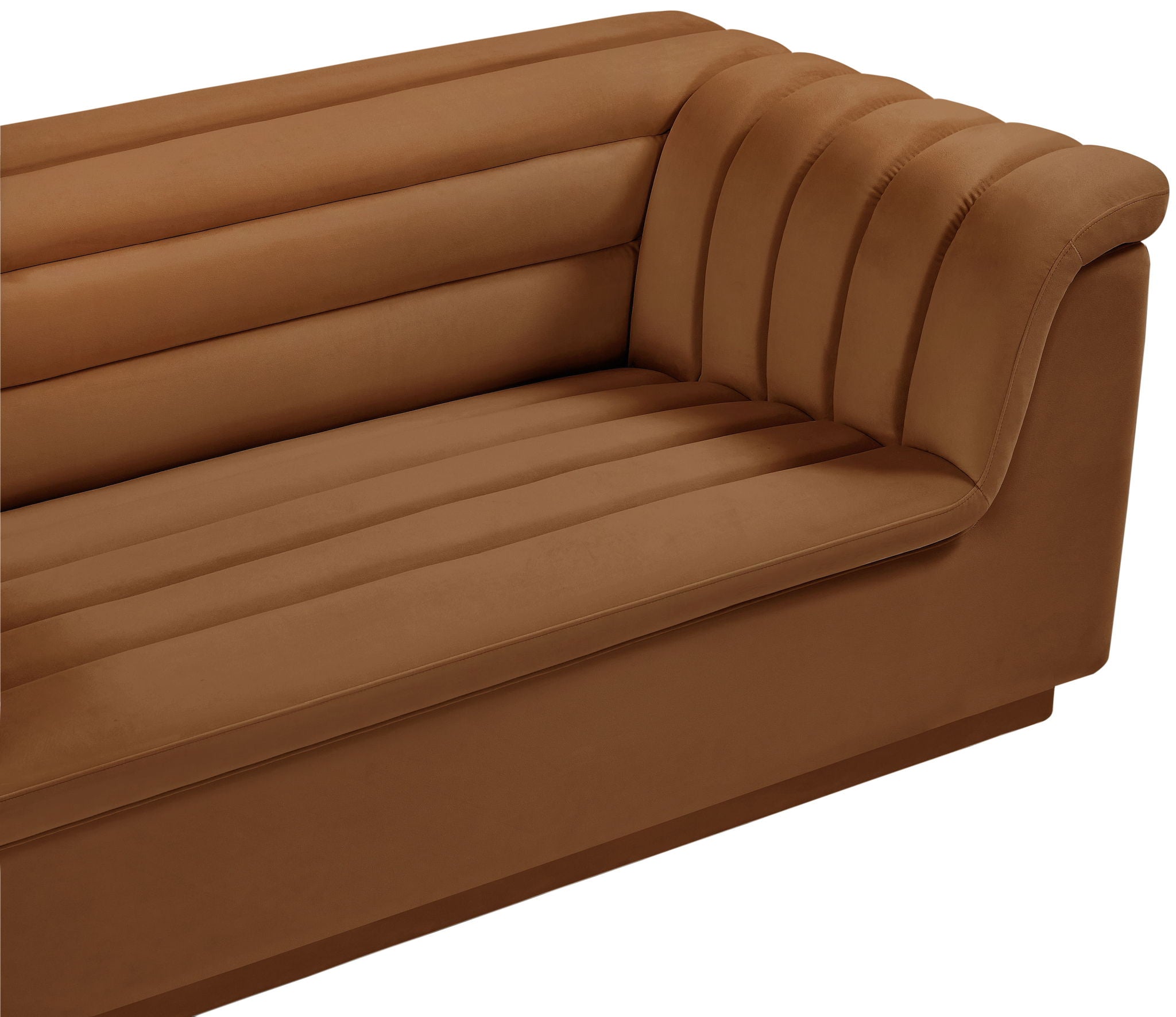 Cascade - Velvet Loveseat - Saddle
