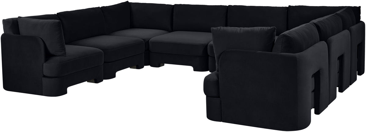 Hammond - Velvet Performance Fabric Upholstered 8 Piece U-Shaped Sectional