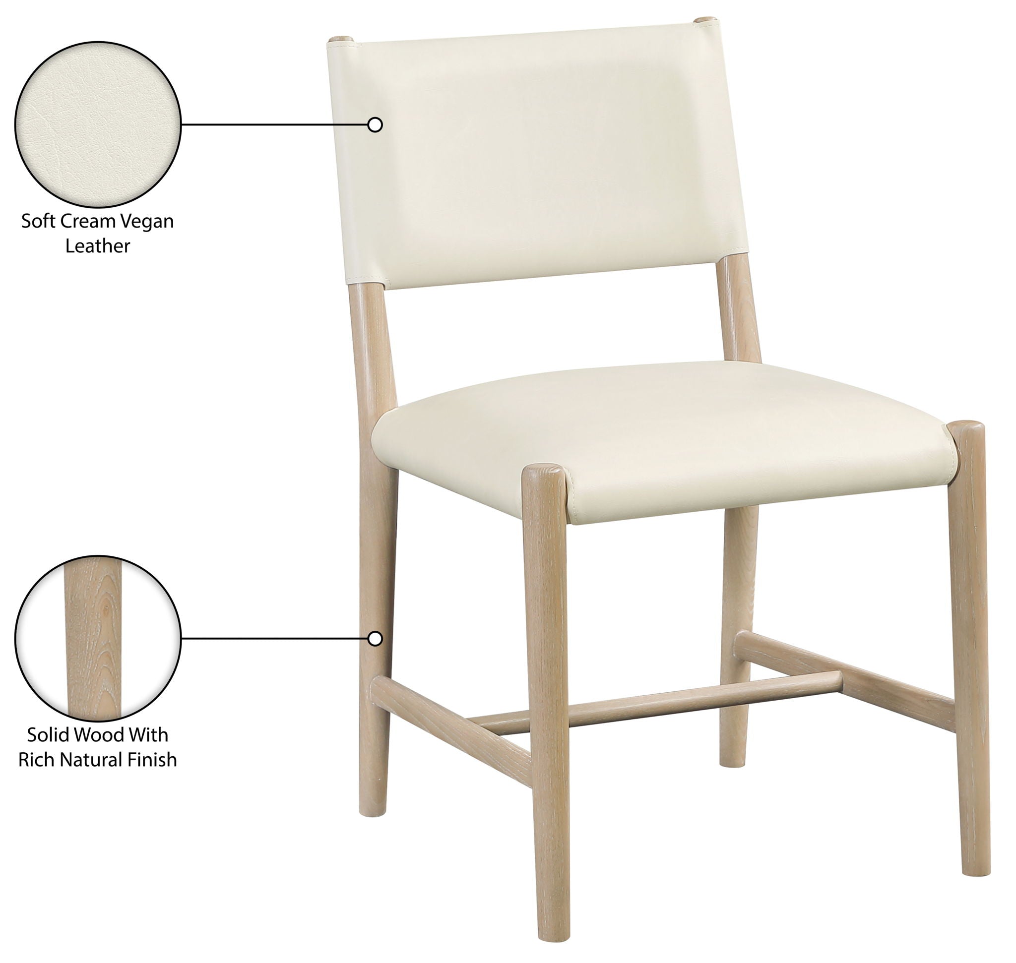 Andie - Vegan Leather Upholstered Dining Chair (Set of 2) - Natural Base