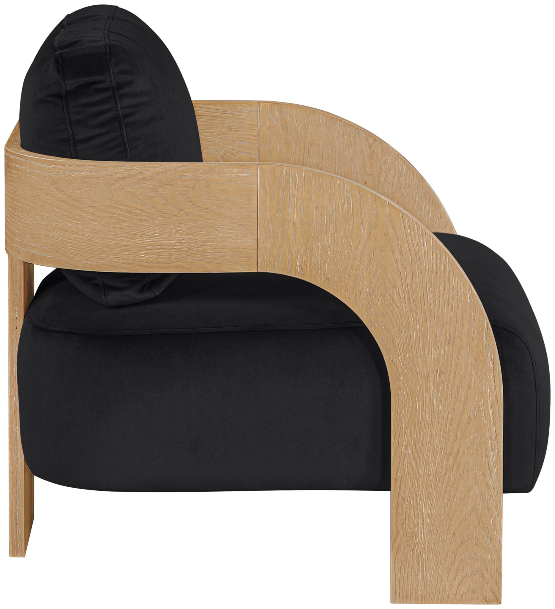 Cedra - Velvet Performance Fabric Upholstered Accent Chair - Natural Frame
